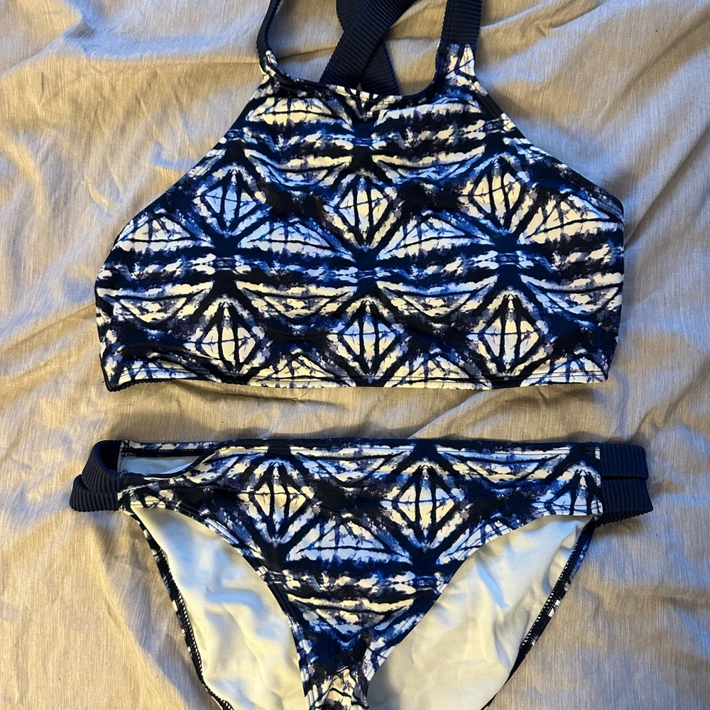 Roxy Blue and White Patterned Bikini